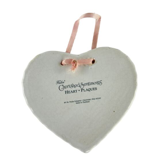 Vintage Paula Cherished Sentiments Ceramic Heart Plaque Mother Wall Hanging Gift - Picture 2 of 4